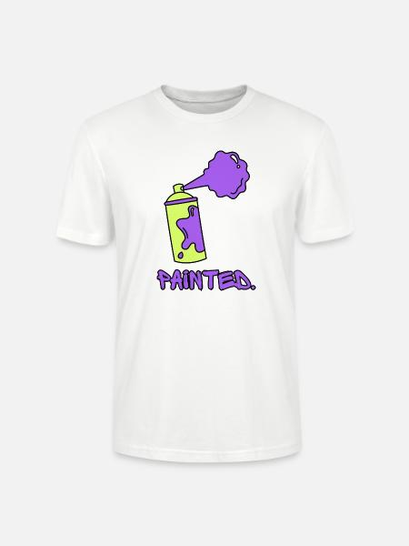 Peint - Vert/Violet - T-shirt bio CRAFTER Stanley Stella Unisexe - blanc