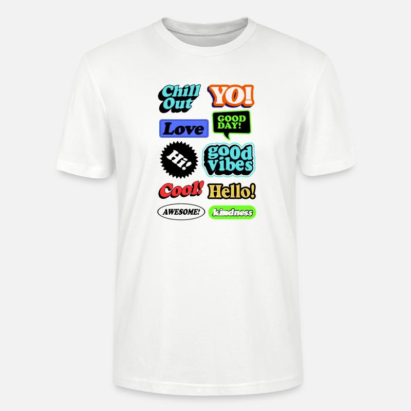 Comic graffiti speech bubbles - Stanley/Stella CRAFTER Unisex Organic T-Shirt - white