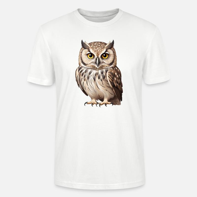 Junge braune Eule - Stanley/Stella Unisex Bio-T-Shirt CRAFTER - Weiß