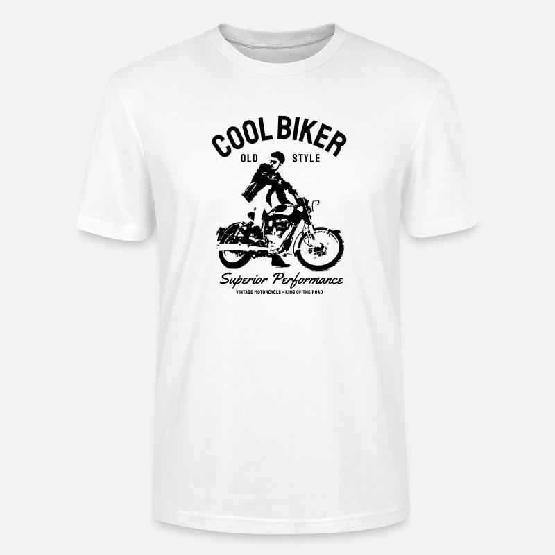 Biker Motorrad Design - Stanley/Stella Unisex Bio-T-Shirt CRAFTER - Weiß