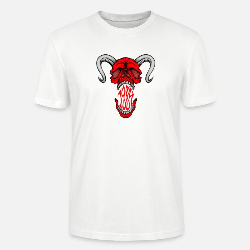 "HELLSKULL – Dämonisches Gebrüll" - Stanley/Stella Unisex Bio-T-Shirt CRAFTER - Weiß