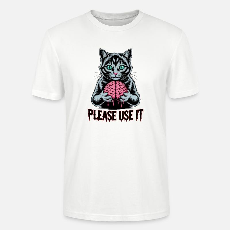 Zombie-Katze, bitte benutzen Sie sie - Stanley/Stella Unisex Bio-T-Shirt CRAFTER - Weiß