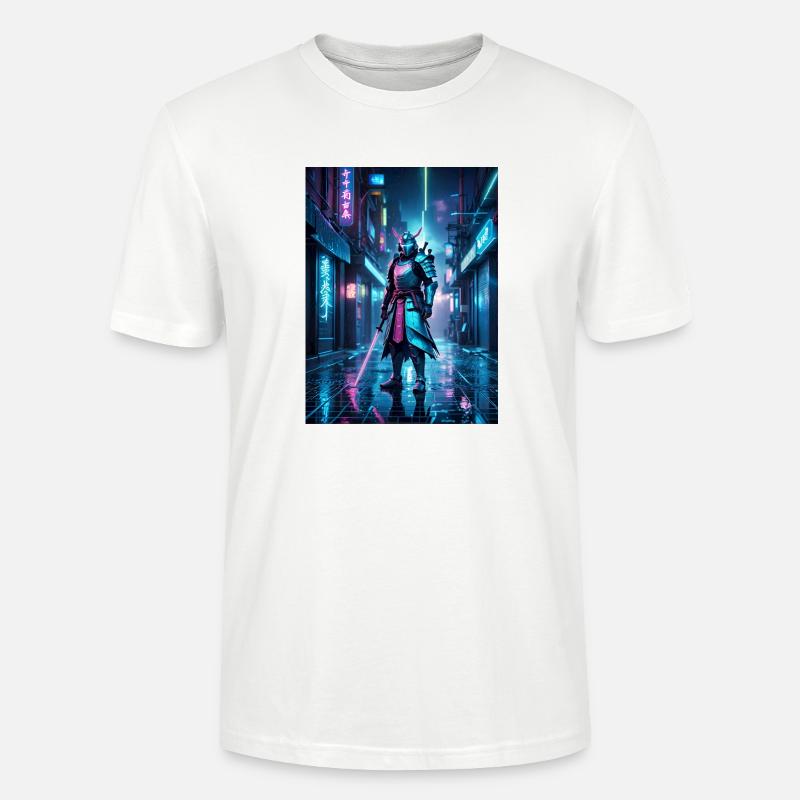 Neon-Samurai der Nacht - Stanley/Stella Unisex Bio-T-Shirt CRAFTER - Weiß
