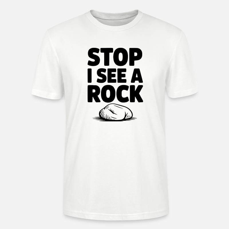 Stopp, ich sehe einen Stein - Stanley/Stella Unisex Bio-T-Shirt CRAFTER - Weiß
