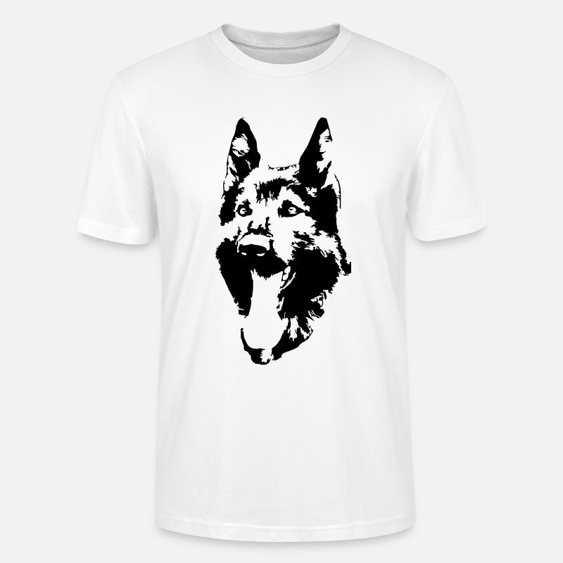 Deutscher Schäferhund Kopf - Stanley/Stella Unisex Bio-T-Shirt CRAFTER - Weiß
