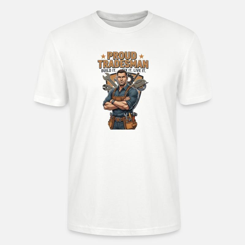 Stolzer Handwerker Motiv Handwerks Beruf - Stanley/Stella Unisex Bio-T-Shirt CRAFTER - Weiß