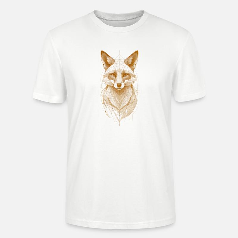 Wolfkopf mit Mandala-Krone - Stanley/Stella Unisex Bio-T-Shirt CRAFTER - Weiß