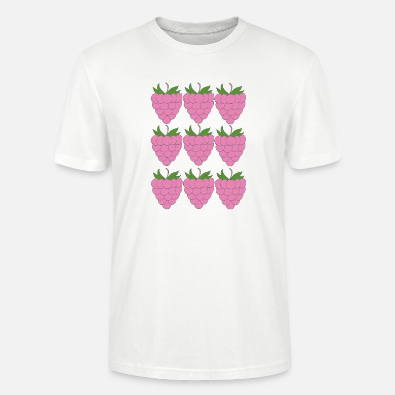 Raspberry Grid Pattern - Stanley/Stella CRAFTER Unisex Organic T-Shirt - white
