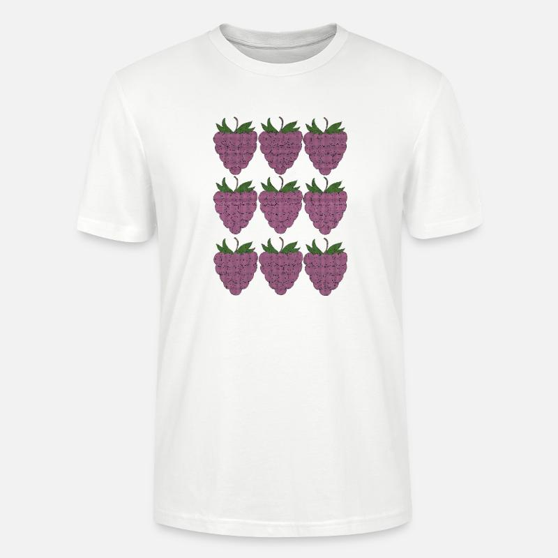raspberry pattern textile - Stanley/Stella CRAFTER Unisex Organic T-Shirt - white