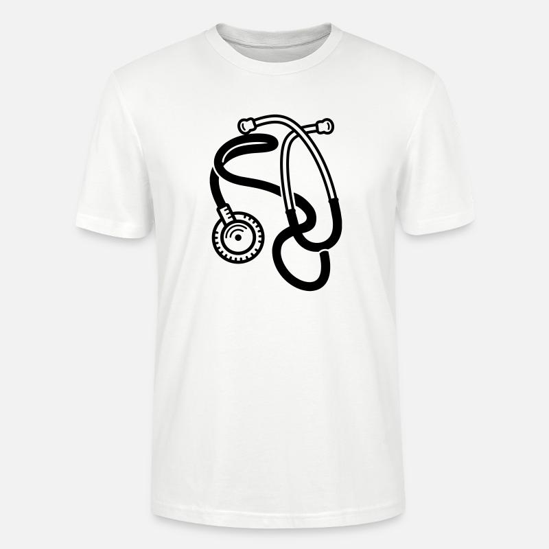 stéthoscope - T-shirt bio CRAFTER Stanley Stella Unisexe - blanc