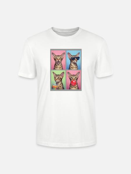 Katzen Orientalisch Kurzhaar Katze - Stanley/Stella Unisex Bio-T-Shirt CRAFTER - Weiß