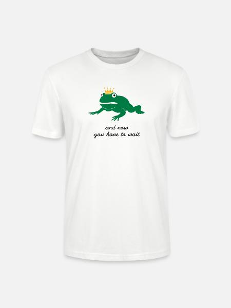 grumpy frog prince - waiting - Stanley/Stella CRAFTER Unisex Organic T-Shirt - white