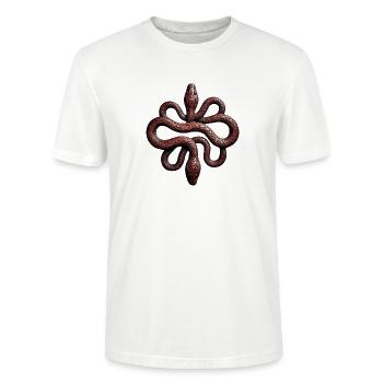 Holzschlangen - Stanley/Stella Unisex Bio-T-Shirt CRAFTER - Weiß - Vorne - Alina (178cm) & Michal (187cm)