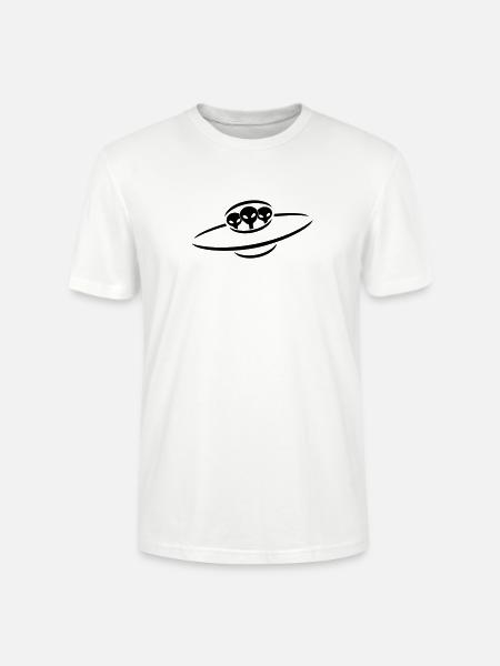 3 alien UFO space ship - Stanley/Stella CRAFTER Unisex Organic T-Shirt - white