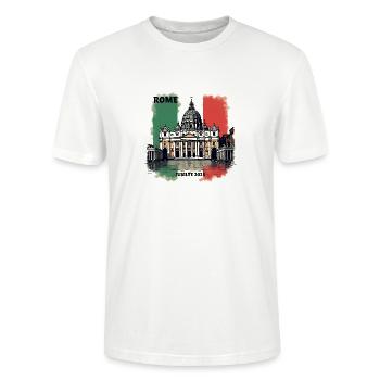 Rom Jubiläum Pilger der Hoffnung 2025, Vatikan v1 - Stanley/Stella Unisex Bio-T-Shirt CRAFTER - Weiß - Vorne - Alina (178cm) & Michal (187cm)