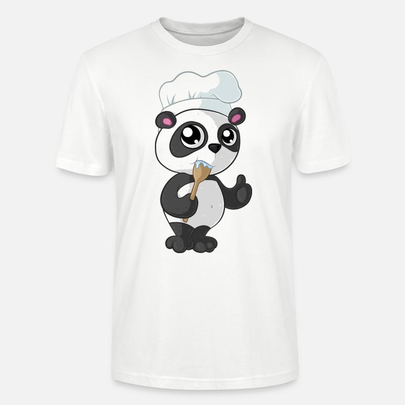 Kochender Comic Panda - Stanley/Stella Unisex Bio-T-Shirt CRAFTER - Weiß