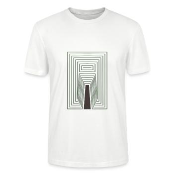 Abstract Tree Design - White - Stanley/Stella CRAFTER Unisex Organic T-Shirt - white - Front - Alina (178cm) & Michal (187cm)