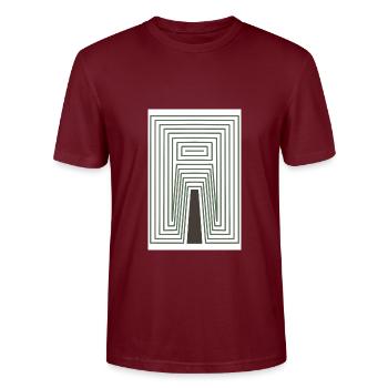 Conception d’arbre abstrait - Blanc - T-shirt bio CRAFTER Stanley Stella Unisexe - bordeaux - Devant - Alina (178cm) & Michal (187cm)