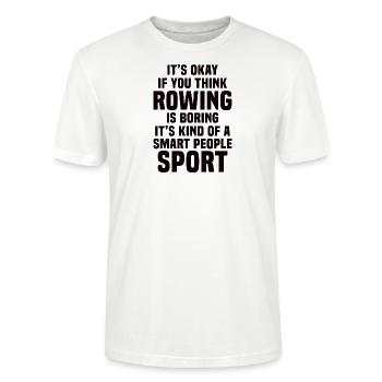 Rudern Trainer Geschenk Ruderer Ruderboot Paddel - Stanley/Stella Unisex Bio-T-Shirt CRAFTER - Weiß - Vorne - Alina (178cm) & Michal (187cm)