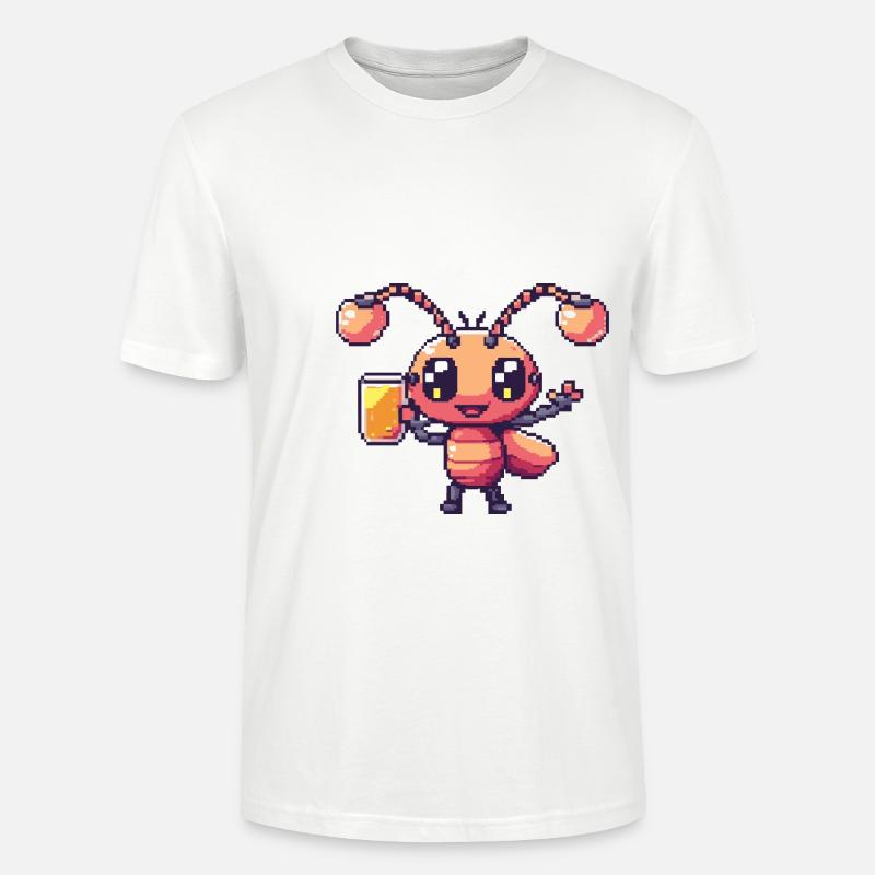 Ameise Bier Pixel - Stanley/Stella Unisex Bio-T-Shirt CRAFTER - Weiß