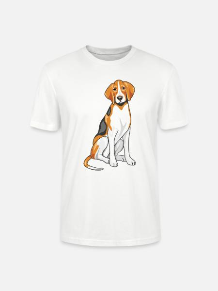 Sitting foxhound - Stanley/Stella CRAFTER Unisex Organic T-Shirt - white