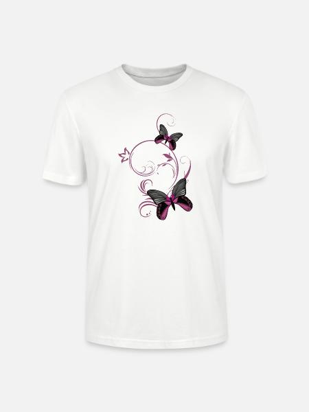 Two stylized butterflies - Stanley/Stella CRAFTER Unisex Organic T-Shirt - white