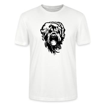 Russischer Terrier Kopf - Stanley/Stella Unisex Bio-T-Shirt CRAFTER - Weiß - Vorne - Alina (178cm) & Michal (187cm)