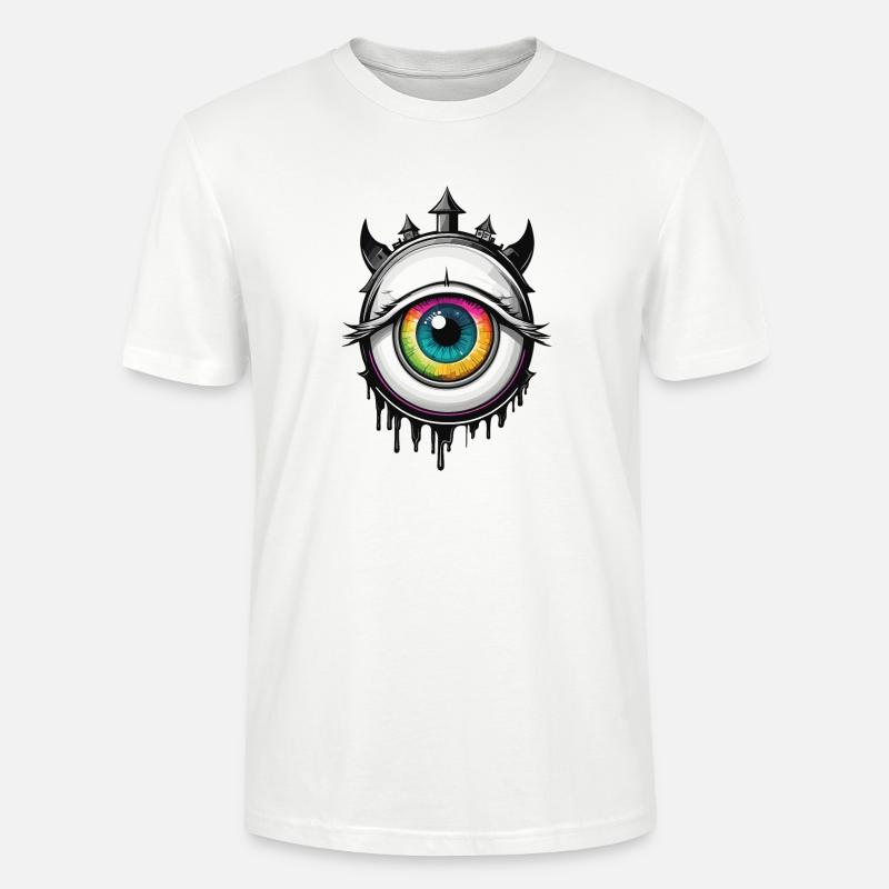 Ojo con cuernos - Camiseta unisex ecológica CRAFTER de Stanley/Stella - blanco