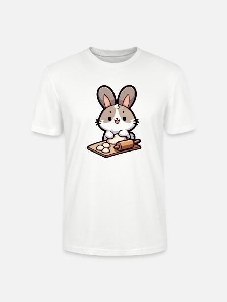 Bunny Baker: The Dough Delighter - Stanley/Stella CRAFTER Unisex Organic T-Shirt - white