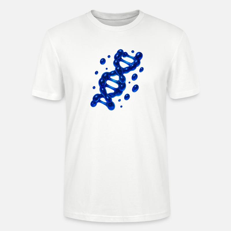 3D DNS Helix Molekül Blau - Stanley/Stella Unisex Bio-T-Shirt CRAFTER - Weiß