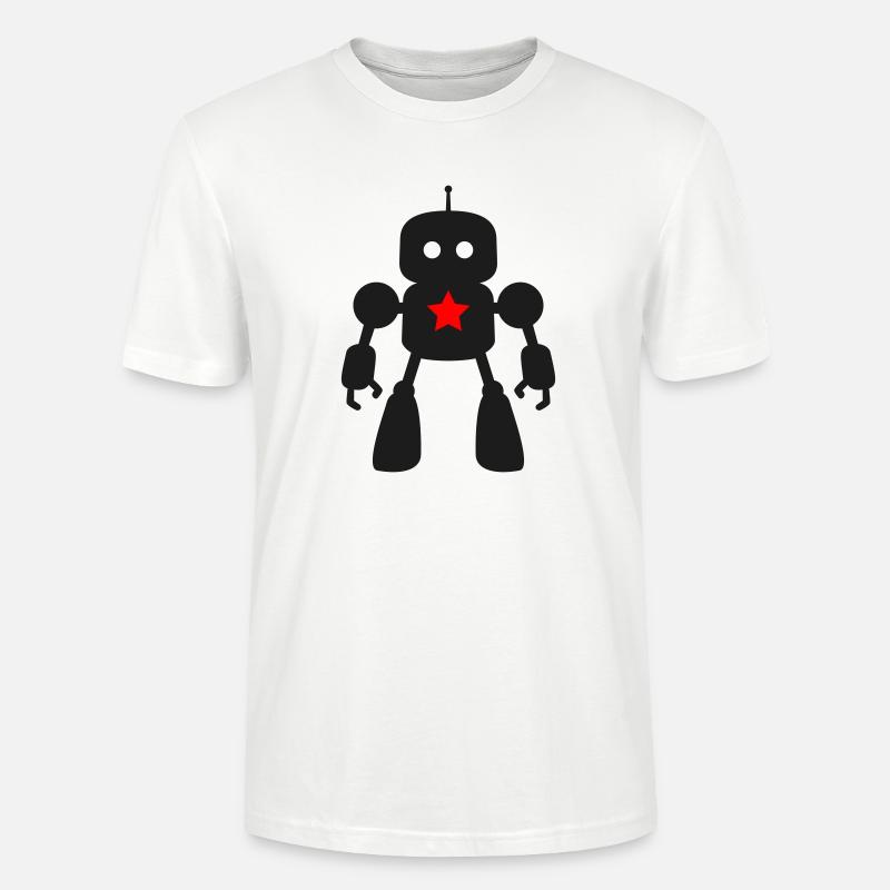 Roboter mit Stern KI Sci-Fi Nerd - Stanley/Stella Unisex Bio-T-Shirt CRAFTER - Weiß
