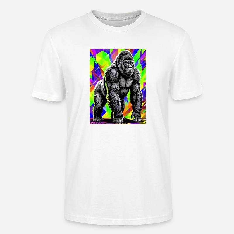 gorille - T-shirt bio CRAFTER Stanley Stella Unisexe - blanc