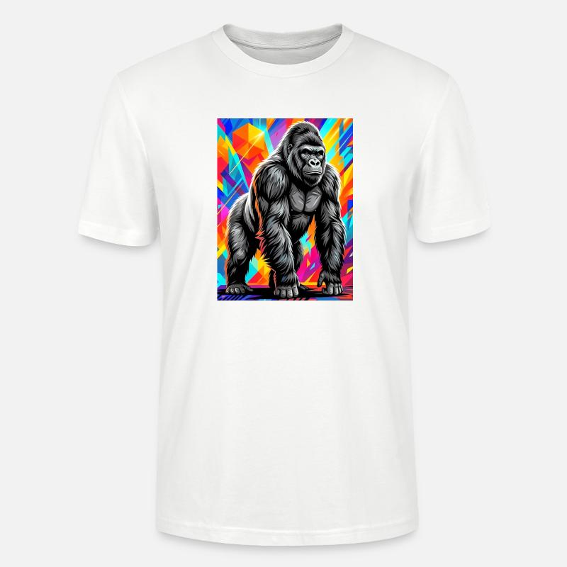gorille - T-shirt bio CRAFTER Stanley Stella Unisexe - blanc