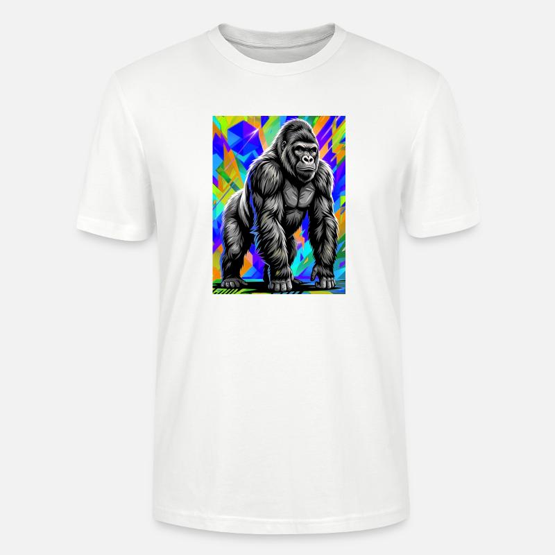 gorille - T-shirt bio CRAFTER Stanley Stella Unisexe - blanc