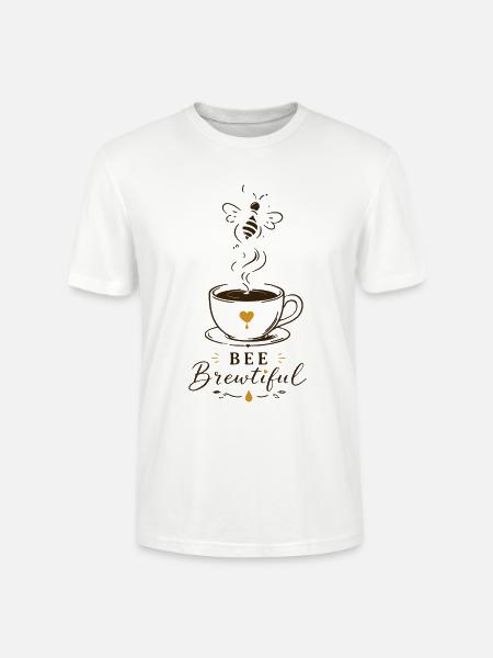BEE Brewtiful Coffee Mug Design - Stanley/Stella CRAFTER Unisex Organic T-Shirt - white