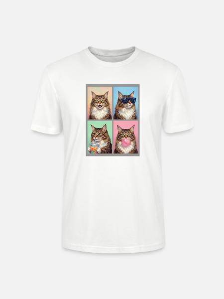 Katzen Norwegische Waldkatze Katze - Stanley/Stella Unisex Bio-T-Shirt CRAFTER - Weiß