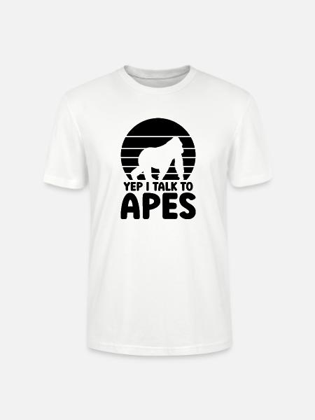 Affe Silhouette Humor - Stanley/Stella Unisex Bio-T-Shirt CRAFTER - Weiß