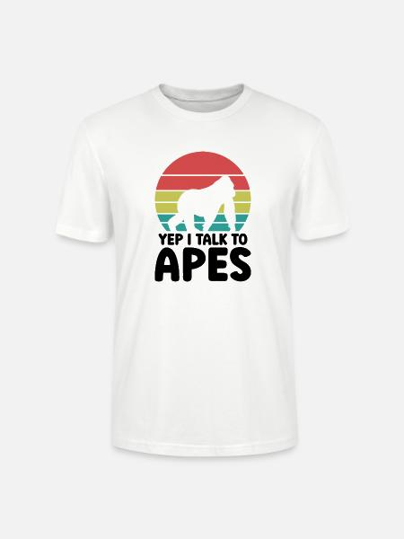 Affe Retro Spruch - Stanley/Stella Unisex Bio-T-Shirt CRAFTER - Weiß