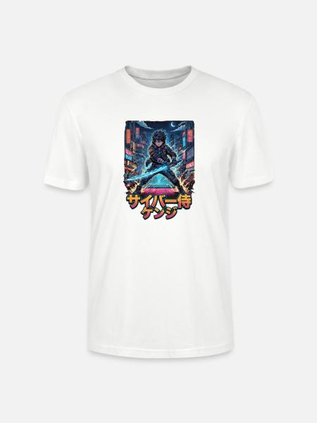 Cyber Samurai Kenji Neonklinge - Stanley/Stella Unisex Bio-T-Shirt CRAFTER - Weiß