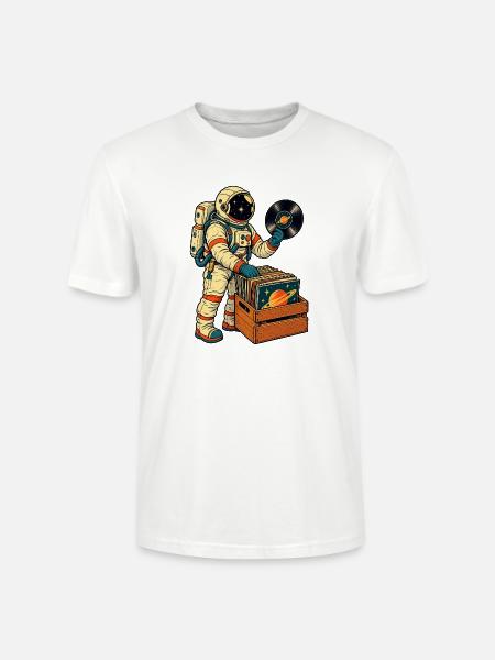 Astronaut Vinyl Sammler - Stanley/Stella Unisex Bio-T-Shirt CRAFTER - Weiß