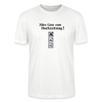 Hochzeitstag Elemente Silber - Stanley/Stella Unisex Bio-T-Shirt CRAFTER - Weiß - Vorne - Alina (178cm) & Michal (187cm)