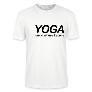 Yoga Shirt Kraft des Lebens, Spirituelle Weisheit - Stanley/Stella Unisex Bio-T-Shirt CRAFTER - Weiß - Vorne - Alina (178cm) & Michal (187cm)