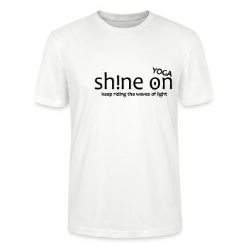 Yoga Shirt Shine On Yoga, Spiritualität - Stanley/Stella Unisex Bio-T-Shirt CRAFTER - Weiß - Vorne - Alina (178cm) & Michal (187cm)