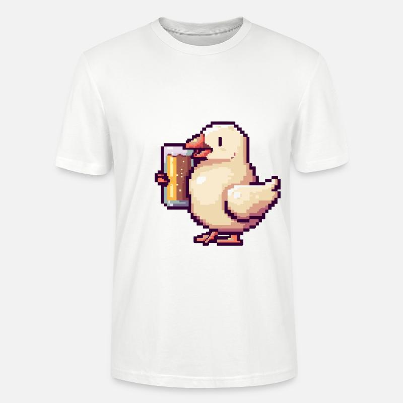 Taube Vogel Bier Pixel - Stanley/Stella Unisex Bio-T-Shirt CRAFTER - Weiß