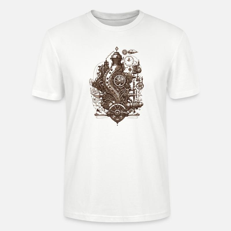 Steampunk Faszination der Technik - Stanley/Stella Unisex Bio-T-Shirt CRAFTER - Weiß
