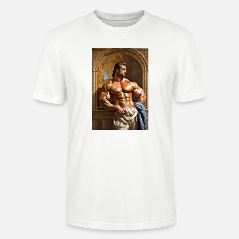 Bodybuilder Ölgemälde - Stanley/Stella Unisex Bio-T-Shirt CRAFTER - Weiß