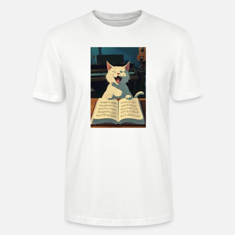 Süßes Kätzchen singt - Stanley/Stella Unisex Bio-T-Shirt CRAFTER - Weiß