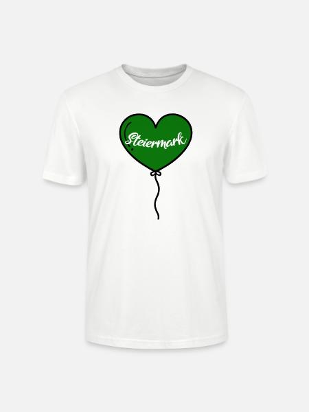 Steiermark Herz Luftballon - Stanley/Stella Unisex Bio-T-Shirt CRAFTER - Weiß