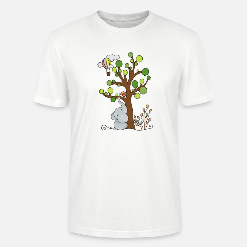 Elefant unterm Baum - Stanley/Stella Unisex Bio-T-Shirt CRAFTER - Weiß