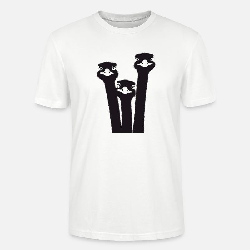 Nandu, Straußenkopf, Emu, Strauß - Stanley/Stella Unisex Bio-T-Shirt CRAFTER - Weiß